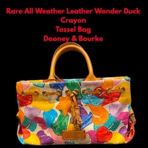 Rare All Weather Leather Wonder Duck Crayon Tassel Bag